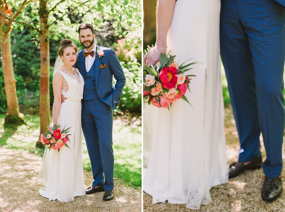 Stylish bride and groom